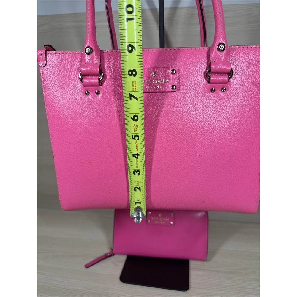 Kate Spade Wellesley Quinn Tote Pink‎ Leather Satchel Bag Handbag Purse & Wallet